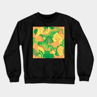 Colorful Zany Nature Doodle Crewneck Sweatshirt